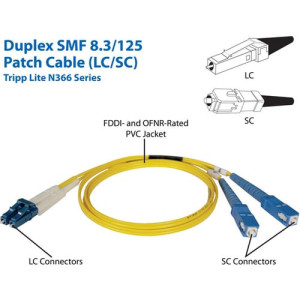 1M FIBER SMF LC/SC 8.3/125 DUPL CABLE