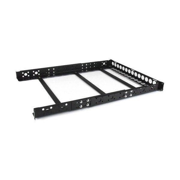 FIXED BLACK 1U 19IN ADJUSTABLE DEPTH RACK RAILS FOR UNIVERSAL SVR