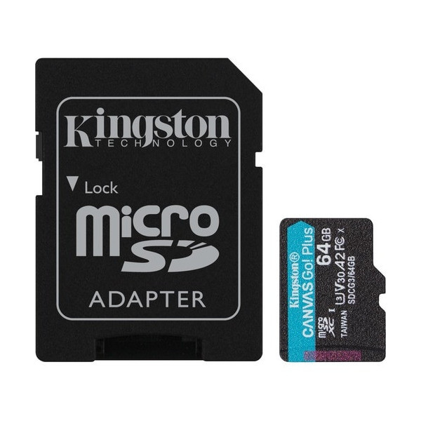 64GB MICROSDXC CANVAS GO 170R A U3 V30 CARD+ADP CR MULTI 25