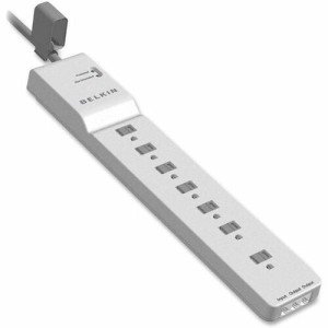 Belkin 7 Outlet Home/Office Surge Protector - 6 foot Cable- White -2160 Joules - BE107200-12