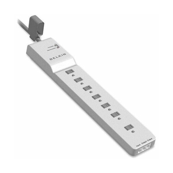 Belkin 7 Outlet Home/Office Surge Protector - 6 foot Cable- White -2160 Joules