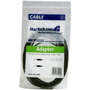 15FT M/M SLIM STEREO AUDIO CABLE 3.5MM FOR IPOD AND MP3 PLAYER