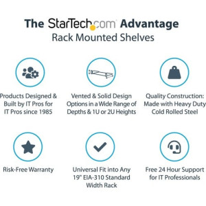 16IN 1U VENTED RACK SHELF 177.8 MM DEEP 1U SHELF