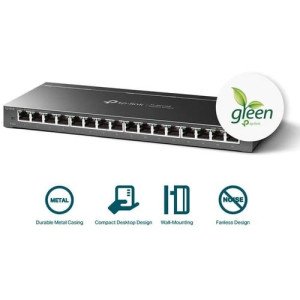 16PORT GB EASY SMART SWTCH 16 10/100/1000MB RJ45 32GB SWTCHNG CAP