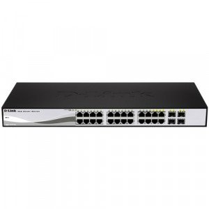 D Link D-Link 28 Port PoE Gigabit Smart Switch Including 4 Combo SFP Ports - DGS-1210-28P