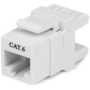 180DEGREE CAT6 KEYSTONE JACK RJ45 ENET WALL JACK WHITE 110 TYPE