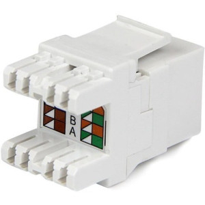 180DEGREE CAT6 KEYSTONE JACK RJ45 ENET WALL JACK WHITE 110 TYPE