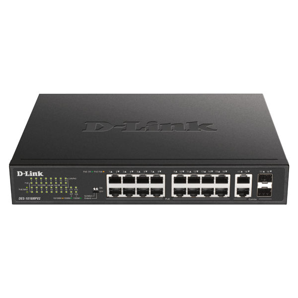 16-PORT 10/100 POE UNMNGD L2 16 PORT 10/100 POE 2 SFP 247W