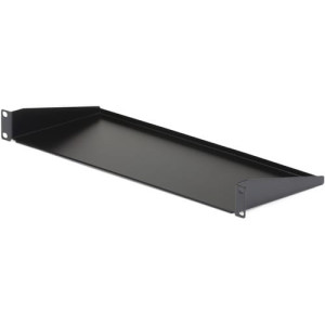 19IN BLACK 1U UNIVERSAL FIXED SERVER RACK CABINET SHELF