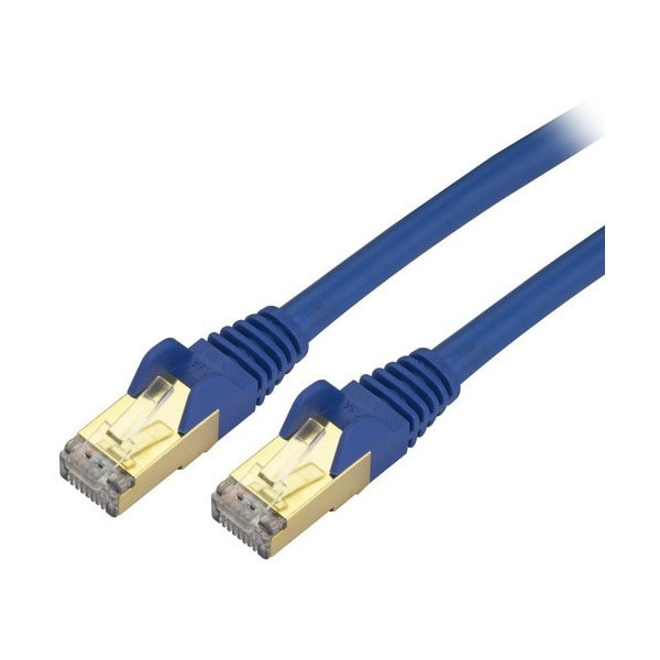 1FT BLUE AUGMENTED 10 GB CAT 6A PATCH CABLE CORD POE RATED - STP
