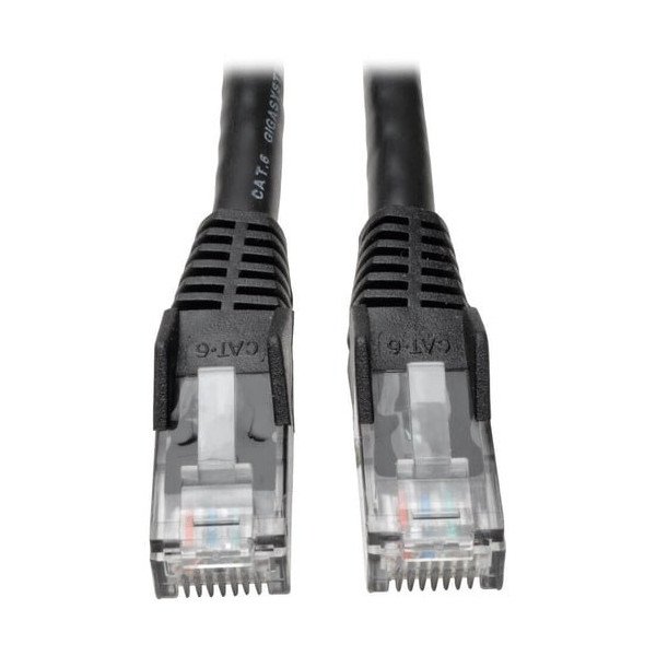 1FT CAT6 GIGABIT BLACK SNAGLESS PATCH CABLE RJ45M/M