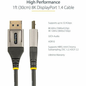 1FT DISPLAYPORT 1.4 CABLE 8K60 DP 1.4 HBR3 CORD