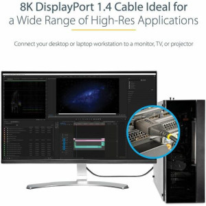 1FT DISPLAYPORT 1.4 CABLE 8K60 DP 1.4 HBR3 CORD