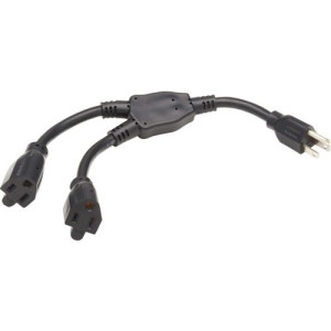 1FT EXT CORD Y SPLITTER 2X 5-15R 120V