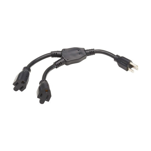 1FT EXT CORD Y SPLITTER 2X 5-15R 120V