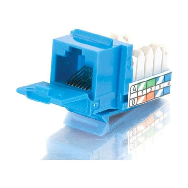 90 CAT5E RJ45 UTP KEYSTONE JACK BLUE