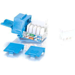 90 CAT5E RJ45 UTP KEYSTONE JACK BLUE