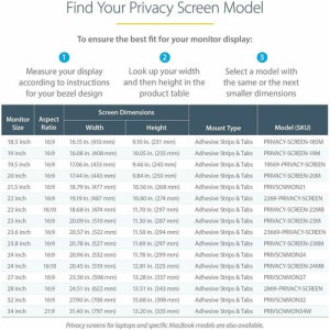22IN MONITOR PRIVACY SCREEN UNIVERSAL MATTE OR GLOSSY