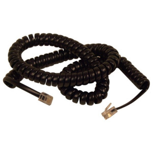 25FT COILED HANDSET CORD MULTI 6 RJ11M/RJ11M BLACK -QUOTE/BT