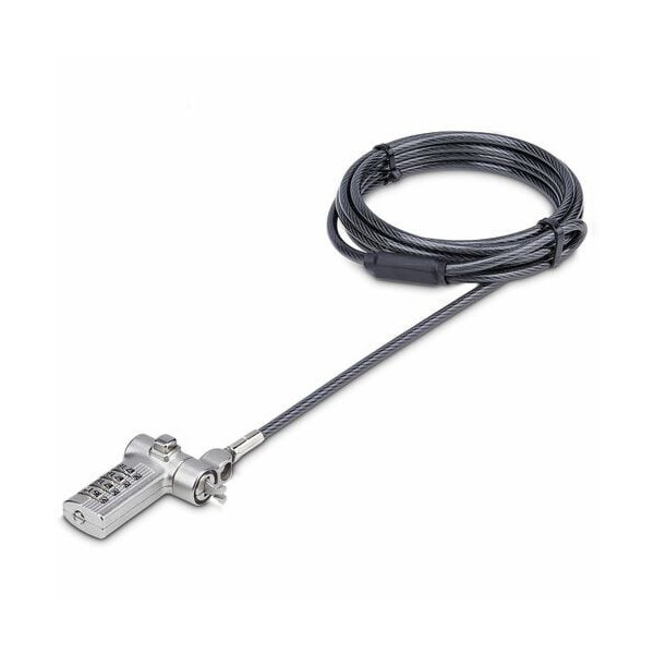 StarTech.com Universal Laptop Cable Lock 6.6ft, Serialized Combo Security Cable For Notebook