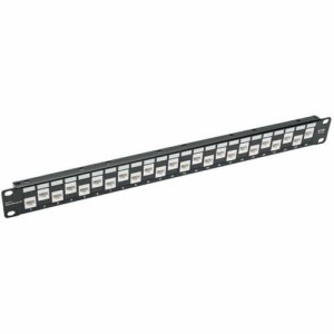 24PORT CAT6A CAT6 CAT5E FEED THROUGH OFFSET RJ45 1U PATCH PANEL