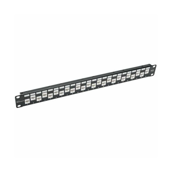 24PORT CAT6A CAT6 CAT5E FEED THROUGH OFFSET RJ45 1U PATCH PANEL