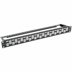 24PORT CAT6A CAT6 CAT5E FEED THROUGH OFFSET RJ45 1U PATCH PANEL