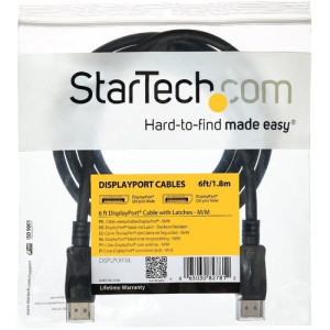 25FT DISPLAYPORT TO DISPLAYPORT CABLE WITH LATCHES M/M