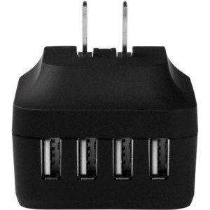 4PORT USB TRAVEL WALL CHARGER 34W / 6.8A 110V/220V BLACK