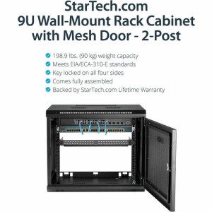 9U WALL MOUNT SVR RACK 17IN