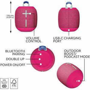 Logitech Ultimate Ears WONDERBOOM 4 Portable Bluetooth Speaker System -984-001878