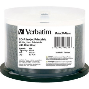 Verbatim BD-R 25GB 6X DataLifePlus White Inkjet Printable -97339