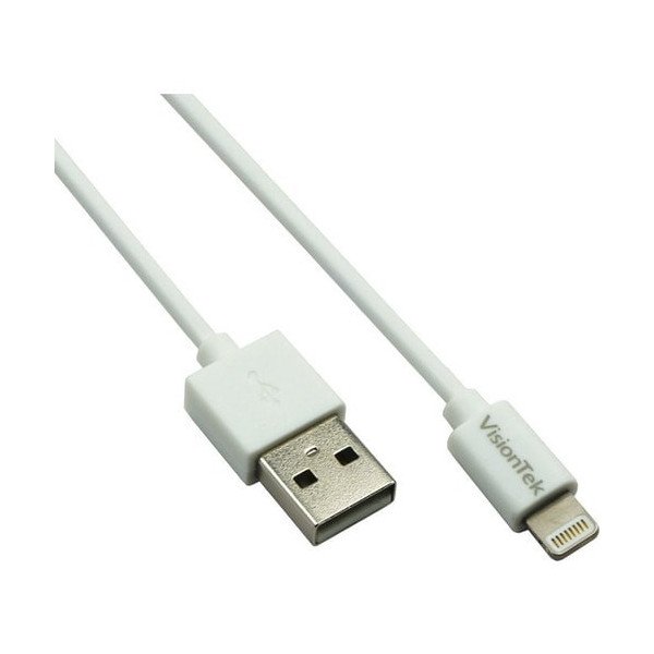 VisionTek Lightning to USB 2 Meter MFI Cable White