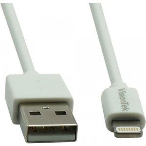 VisionTek Lightning to USB 2 Meter MFI Cable White -900863