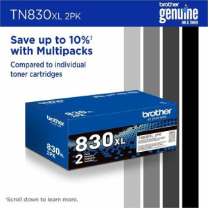 Brother Original High Yield Laser Toner Cartridge - TN830XL2PK