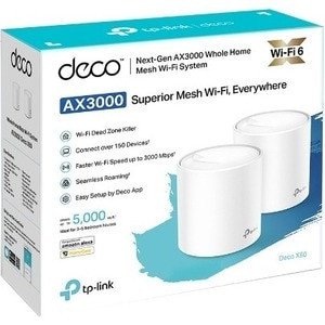 Tp Link TP-Link Deco X60 Wi-Fi 6 IEEE 802.11ax Ethernet Wireless Router - DECO X60(2-PACK)