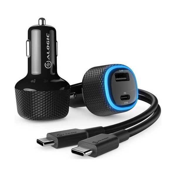 Alogic Rapid 2 Port USB-A + USB-C Car Charger