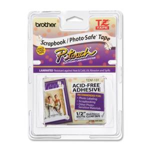 Brother TZE-AF131 Black on Clear Adhesive Tape - TZEAF131