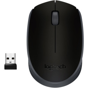 Logitech M170 Mouse - Optical - Wireless - Radio Frequency - Black - USB - Scroll Wheel - 910-004940