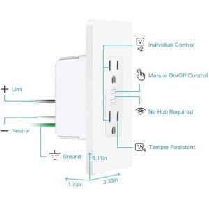 Kasa Smart Wi-Fi Power Outlet - KP200