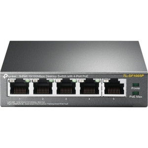 5-Port 10/100Mbps Desktop Switch with 4-Port PoE+ - 5 Ports -TL-SF1005P