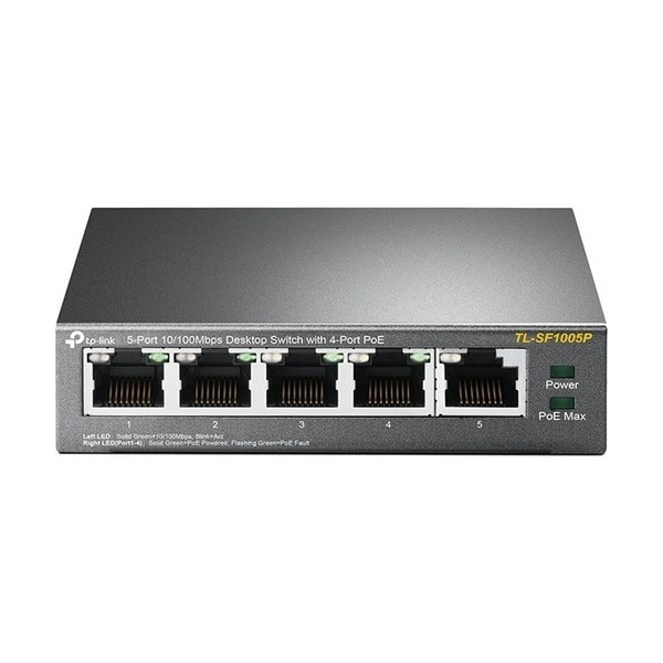 5-Port 10/100Mbps Desktop Switch with 4-Port PoE+ - 5 Ports