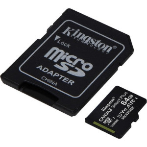 Kingston Canvas Select Plus 64 GB Class 10/UHS-I (U1) V10 microSDXC -SDCS2/64GBCR