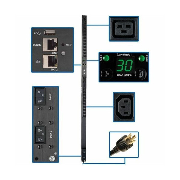 Eaton PDUMNV30HVLX 5/5.8kW Single-Phase Monitored PDU