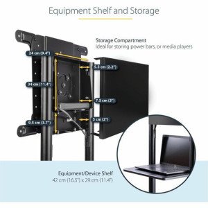 Mobile TV Cart, Portable Rolling TV Stand -MBLTVSTNDEC