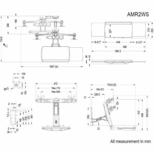 Amer Networks Amer Mounts Single Arm Wall Mount -AMR2WS