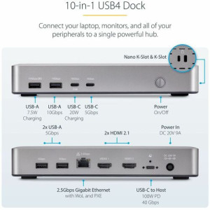 USB4 Docking Station, USB-C 40Gbps - 155NA-USB4-DOCK