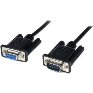 2m Black DB9 RS232 Serial Null Modem Cable F/M - SCNM9FM2MBK