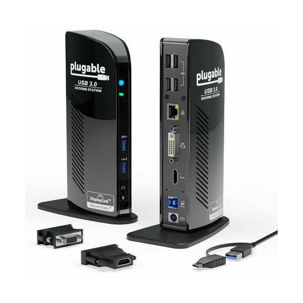 Plugable USB 3.0 Universal Laptop Docking Station Dual Monitor