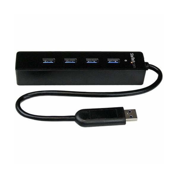 4 Port Portable SuperSpeed USB 3.0 Hub with Built-in Cable